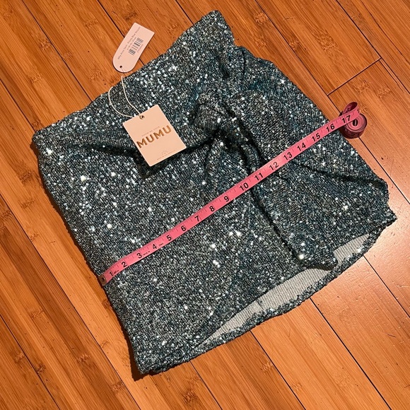 NWT Show Me Your Mumu Frosty Blue Sequin Why Not Skirt Size S - Picture 12 of 15